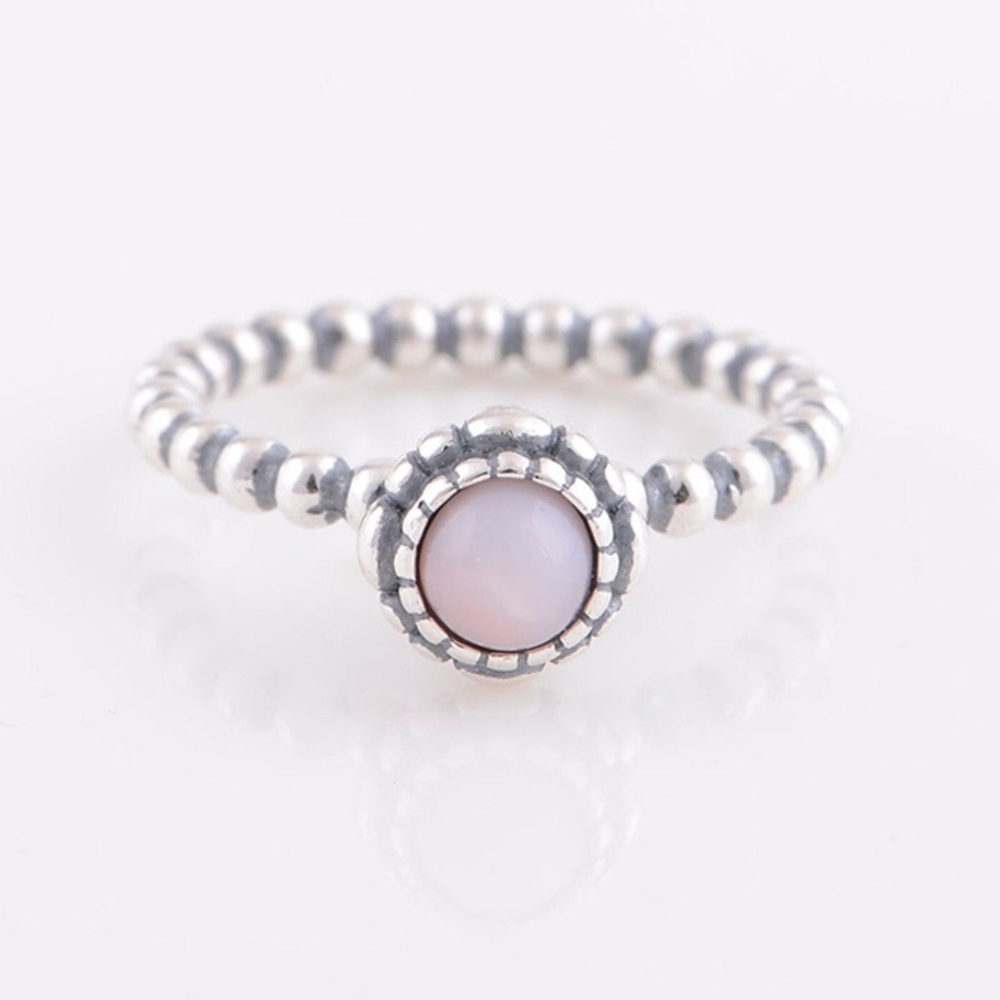 Pandora Pink Opal Birthstone Ring